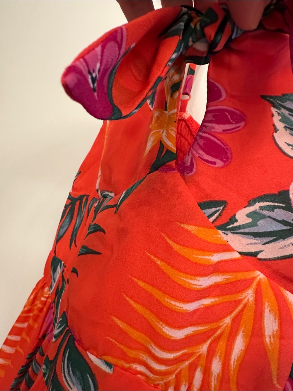 miami Red Coral Floral Tie-Front Maxi Skirt - Picture 6 of 12
